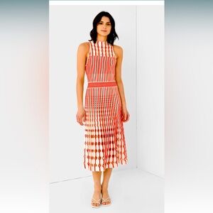 NWT JONATHAN SIMKHAI  
Nash Midi Dress In Flame Size M